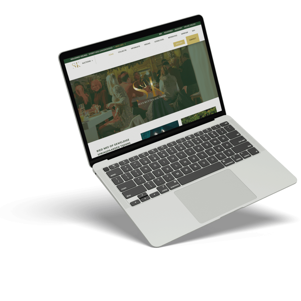 De website van Suus Kuyten op een laptop